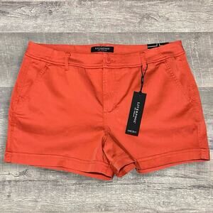 Liverpool Los Angeles Johnny Chino Short NEW Women 16/33 (37X3.5) Orange Stretch